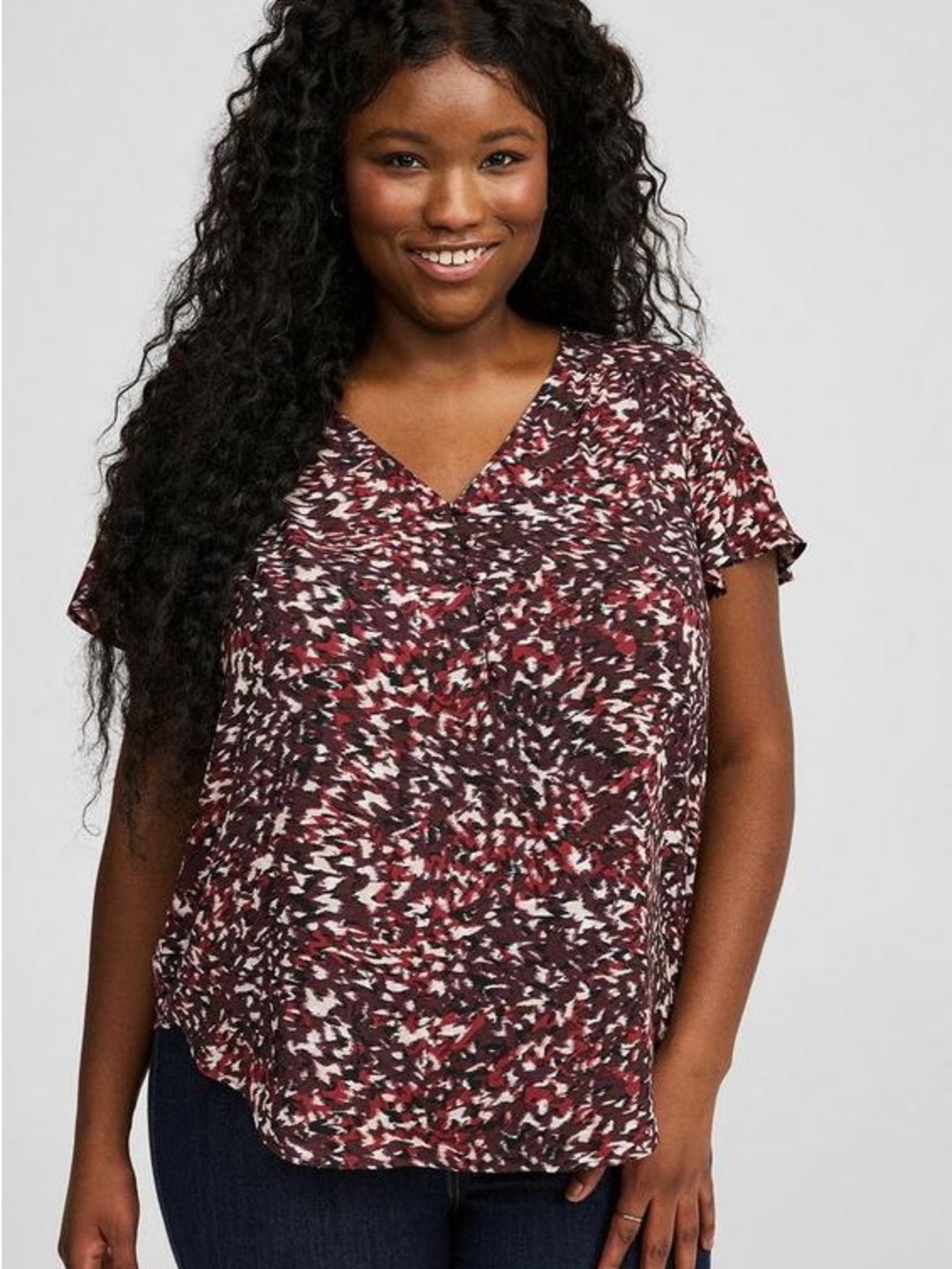 Torrid Fall Boho Harper Georgette Pullover Flutter Sleeve Blouse Plus Size 1X